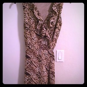 LONG CROSS OVER DRESS, SLEEVELESS
